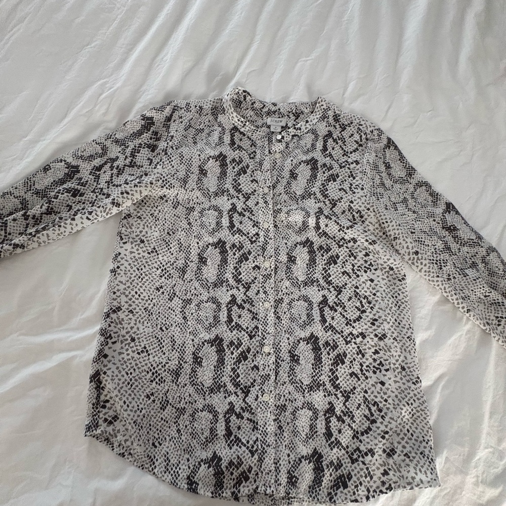 J Crew, Long-Sleeve, Snakeskin Print, Size M